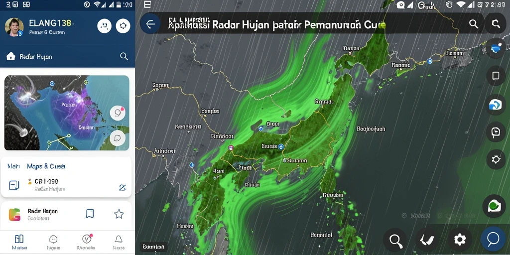 Tampilan antarmuka ELANG138 yang menampilkan radar hujan secara real-time.