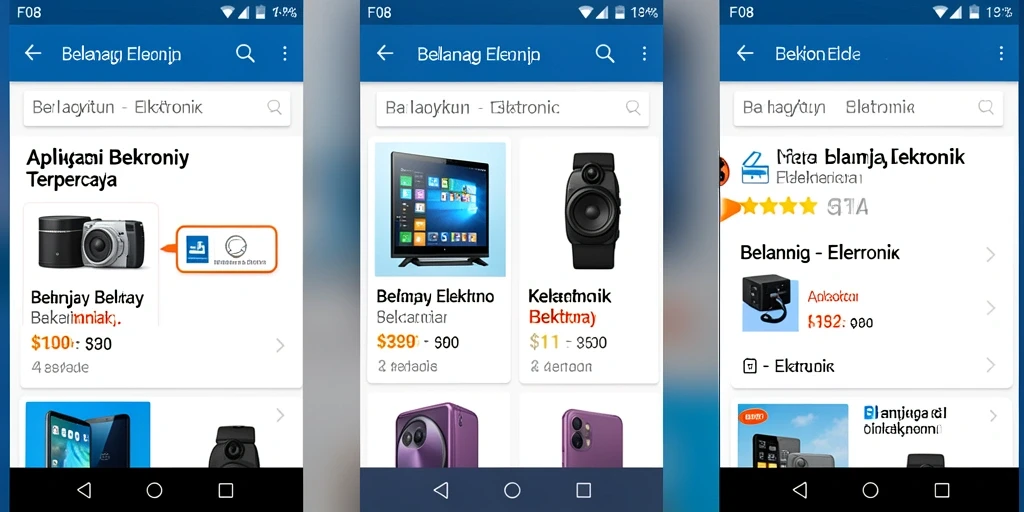 Antarmuka F08 memudahkan pengguna berbelanja elektronik.