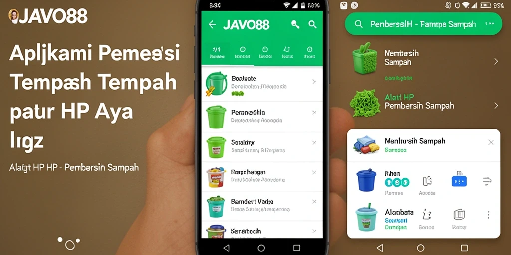 Tampilan antarmuka JAVO88 yang sederhana dan efektif dalam pembersihan sampah.