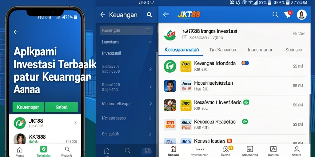 Antarmuka aplikasi JKT88 untuk investasi yang intuitif dan informatif.