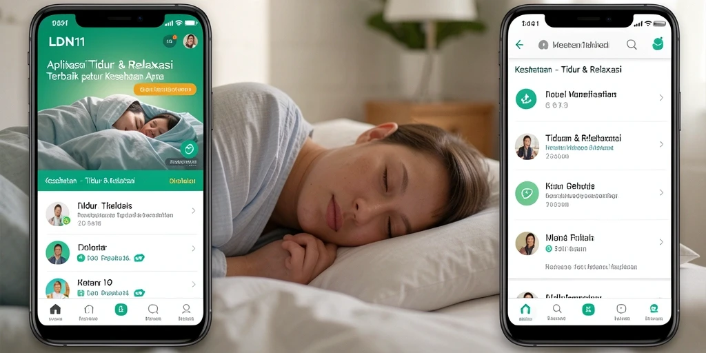 Antarmuka pengguna LDN11 menampilkan fitur Tidur & Relaksasi yang intuitif.