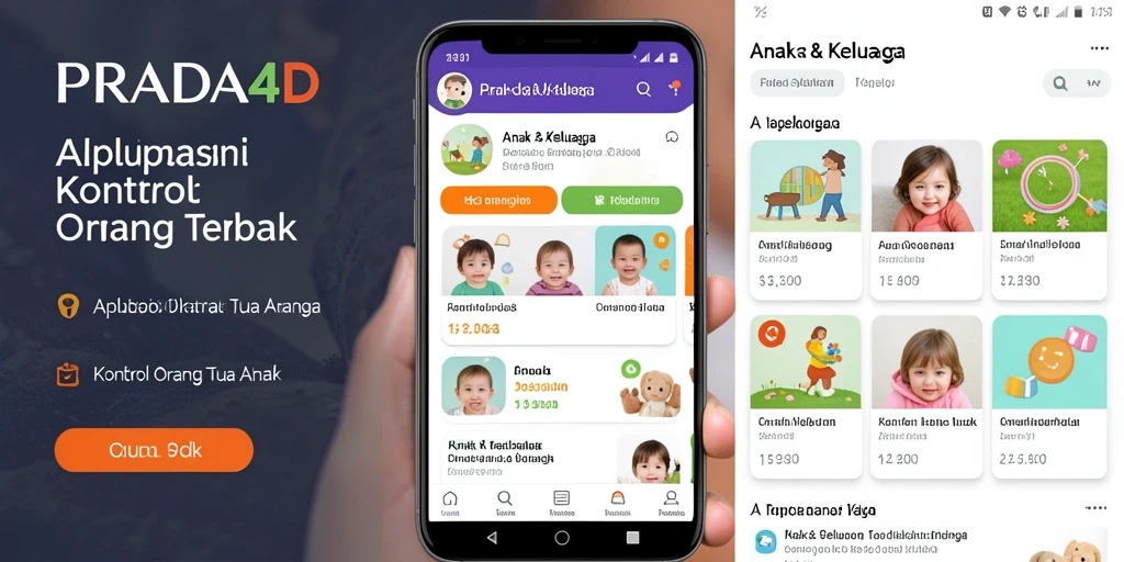 Tampilan antarmuka PRADA4D yang intuitif untuk kontrol orang tua.