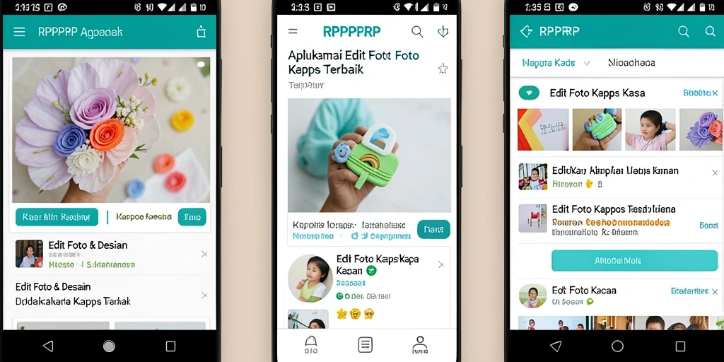 Antarmuka pengguna RPRPRP dengan efek Edit Foto Kertas Kaca.