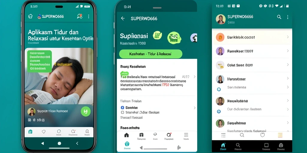 Menampilkan antarmuka aplikasi dengan fitur Tidur & Relaksasi.