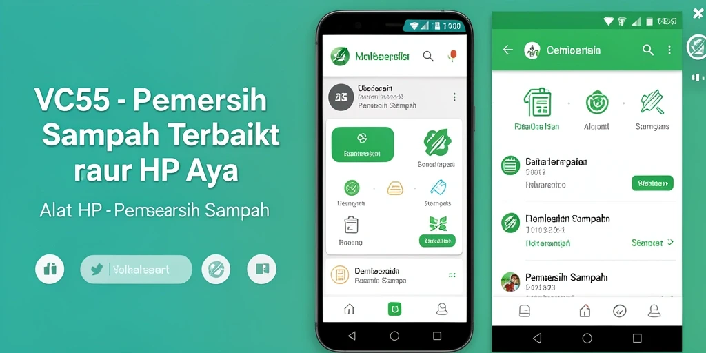 Tampilan antarmuka VC55 yang elegan dan sederhana untuk pembersihan sampah.