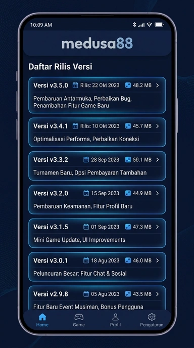 Riwayat Versi Medusa88 untuk Pengguna Android